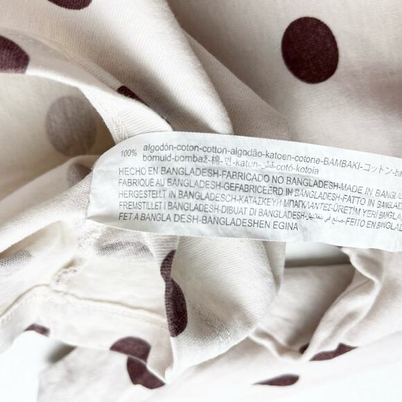 Zara Long Sleeve Brown Polka Dot Shirt Size 12-18 Months - Picture 7 of 8